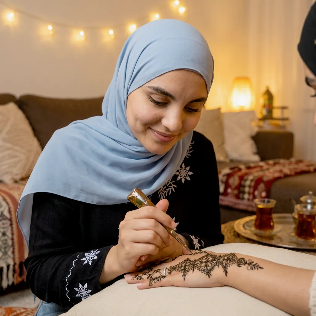 Zineb applying henna
